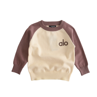 儿童毛衣春秋薄款洋气拼色字母刺绣百搭套头男女童宝宝打底针织衫