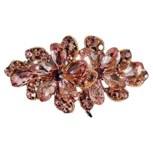 进口发饰头饰品水钻花朵弹簧夹顶夹马尾夹横夹一字夹半扎发卡小号