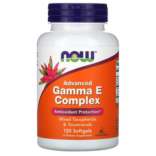 美国Now Foods gamma E 胶囊混合生育酚伽马维生素E 120粒软