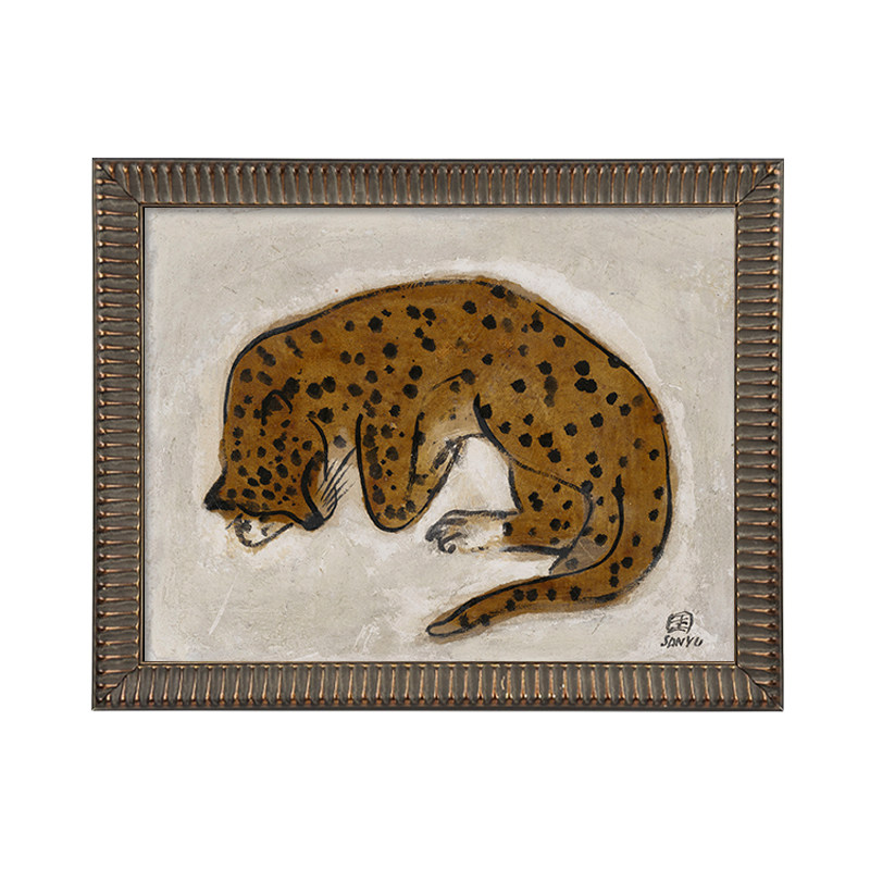 可可的画廊常玉金满堂金钱豹中古法式新中式客厅餐厅茶室装饰画