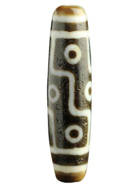 西藏老包天珠九眼马蹄朱砂莲