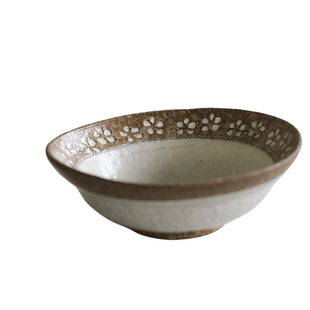 泽滕家陶瓷碗盘家用日式古朴做旧高颜值好看浅汤碗水果沙拉甜品碗