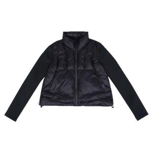 CONTRAFIEND短款小众设计撞布袖立领羽绒服 高级感拉链抽绳棉服