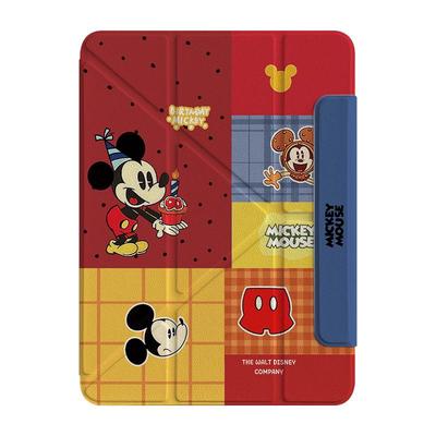 适用苹果拼接格纹米奇平板壳