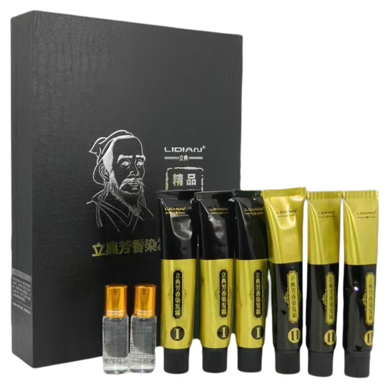 立典焗油染发膏自然黑盖白发广州