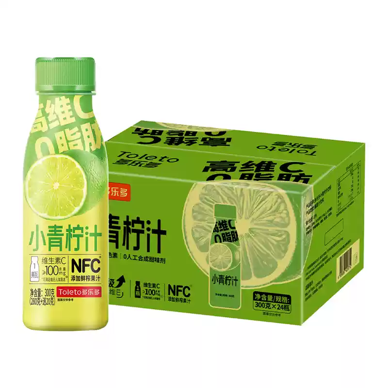 多乐多小青柠汁饮料NFC果汁300ml*6瓶