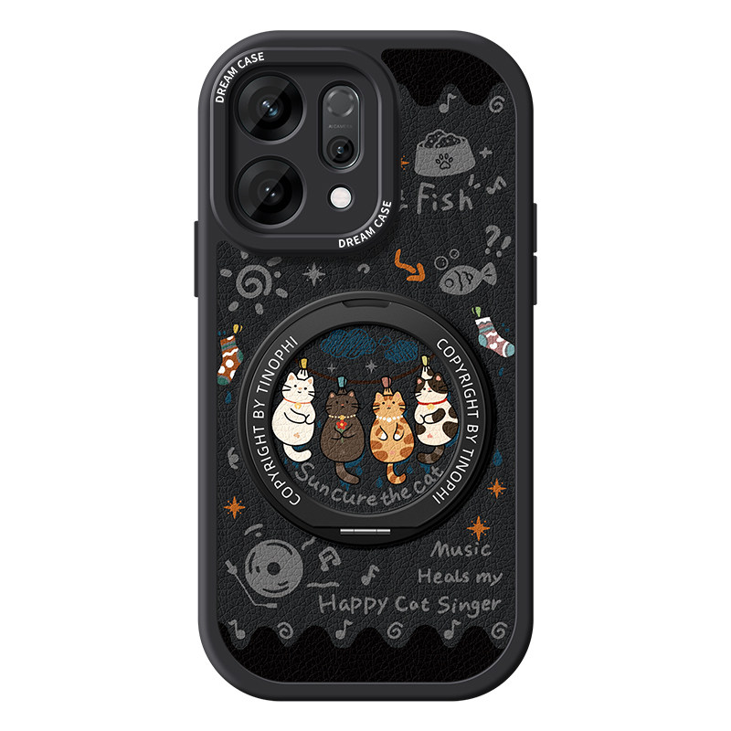 适用于opporeno15手机壳新款reno14pro磁吸带支架reno11防摔全包reno13保护套12女款10磨砂9晒晒小狗硅胶软壳