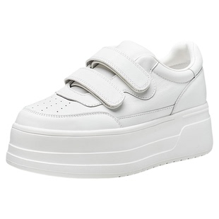 色非厚底小白鞋女2026新款春季增高松糕魔术贴休闲鞋时尚百搭女鞋