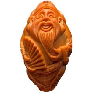 财神挂件橄榄核单籽核雕高端文玩手把件精雕雕刻男士吊坠女款项链