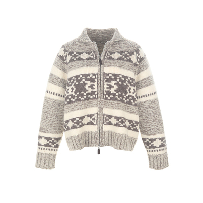 wanatry绵羊毛厚款复古针织开衫