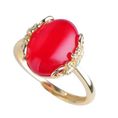 戒指空托女S925银玉石镶嵌翡翠