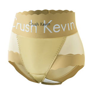 千色年华法式性感高腰蕾丝缎面内裤女士网纱透气无痕包臀三角裤头