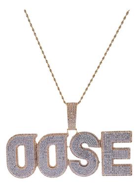 拼接两层实心字母组合吊坠