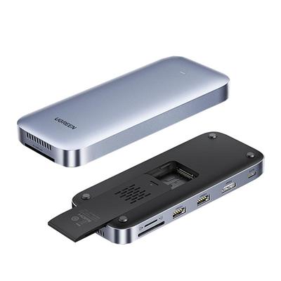 绿联typec拓展坞M.2移动固态硬盘盒扩展usb3.2分线器hdmi转接nvme读卡功能适用于Macmini电脑M4笔记本MacBook