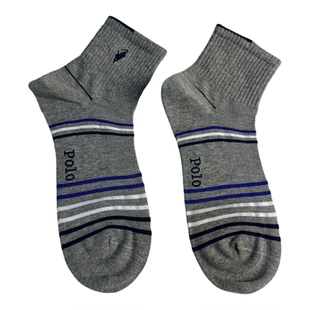 新品POLO袜子男春夏薄纯棉网眼条纹中筒袜吸汗透气运动短袜潮3900
