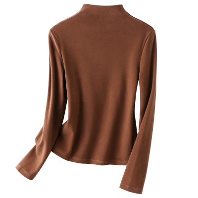德绒长袖修身半高领加厚保暖t恤