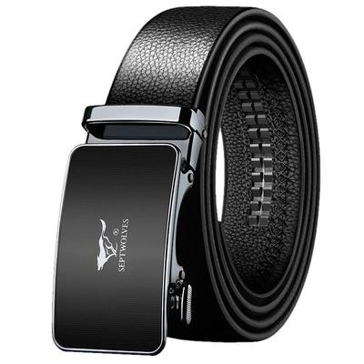 全真皮简约风男士腰带自动扣