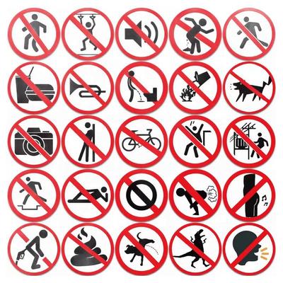 124张搞笑禁止标识贴纸