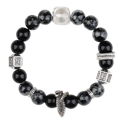 钛钢玻璃新中式男女耀夜盘龙手链