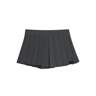 CALLED BACK2026春款高腰学院风百褶裙女灰色显瘦a字短裙半身裙