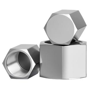 304不锈钢高压管帽外六角堵帽细牙闷头管堵封头内丝堵头G管PT堵头