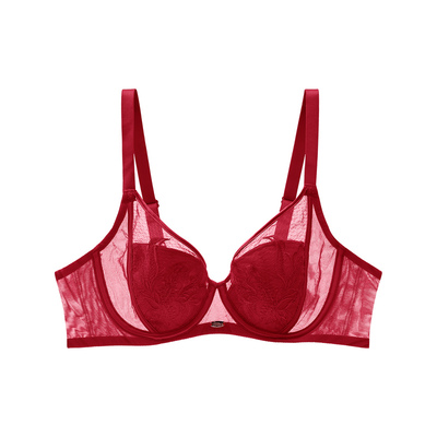 芬腾红色内衣结婚本命年蕾丝文胸