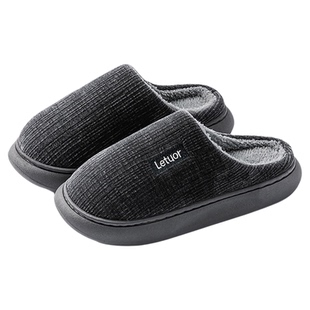 乐拖男士棉拖鞋男包跟冬防滑老人保暖居家室内防摔中老年人专用女