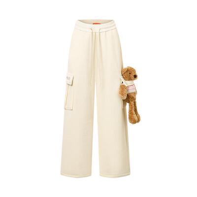 女士简约纯色针织长裤休闲