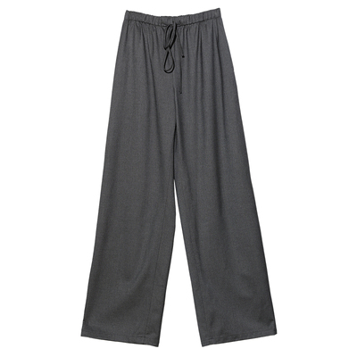 低奢極简！羊毛天丝阔腿裤