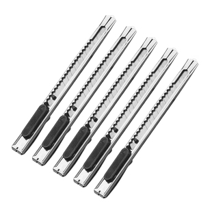 不锈钢美工刀学生文具快递刀办公用品手工刀金属裁纸锋利多功能裁纸美术削笔刀壁纸裁纸开箱小刀片小号