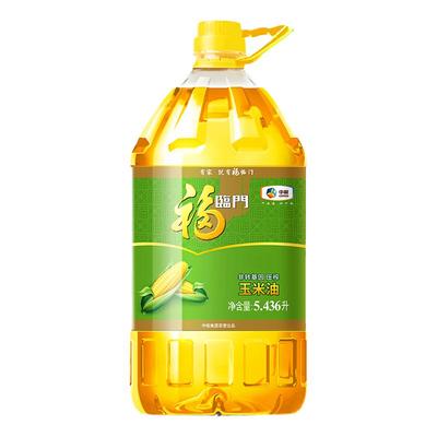 【实惠装】福临门非转基因压榨玉米油5.43L桶装家用食用油bbb