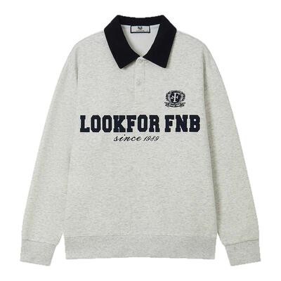 FNB美式潮牌休闲学院风翻领卫衣男女新款外套春季宽松POLO衫上衣