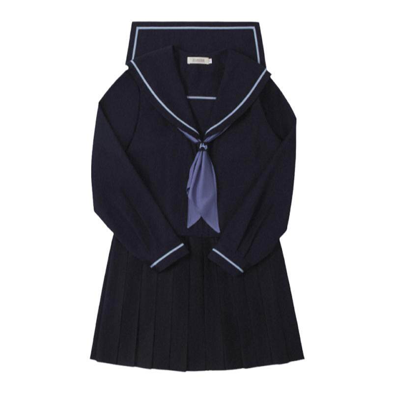中牌制服馆明泉女子原创水手服中间服纯色裙JK制服秋季校园基础款