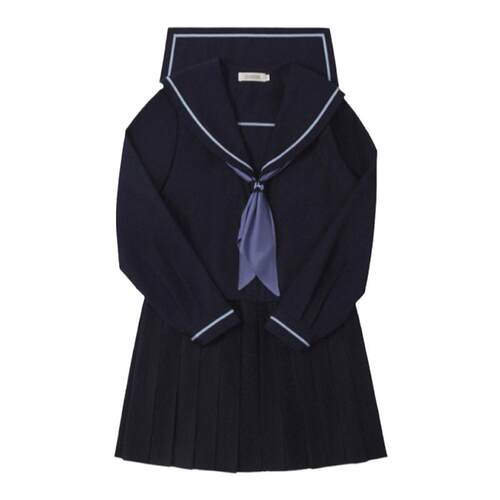 中牌制服馆明泉女子原创水手服中间服纯色裙JK制服秋季校园基础款