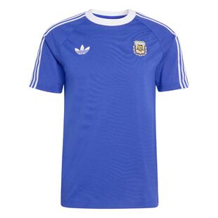 阿根廷队复古足球休闲文化修身短袖T恤男装adidas阿迪达斯三叶草