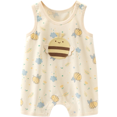 乖奇熊宝宝背心哈衣纯棉夏季薄款