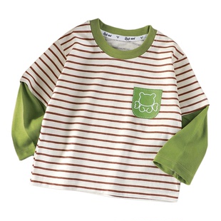 2026春秋新款儿童t恤上衣长袖单件男女宝宝a类纯棉衣服卡通小童服