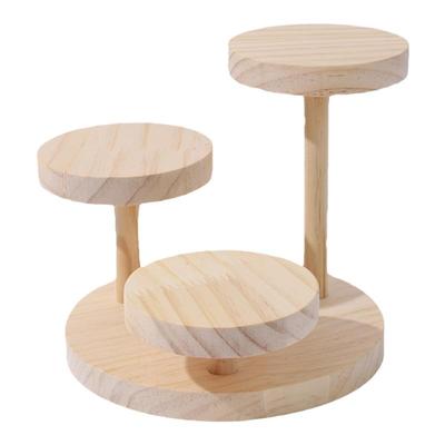 实木三圆盘饰品展示架手链手串珠宝首饰架手表陈列柜台道具直播架