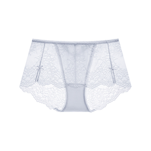 曼妮芬性感蕾丝红色内裤女士高颜值中腰三角裤法式浪漫纯棉裆底裤