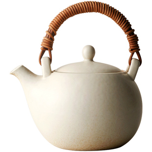 九土煮茶陶壶烧水壶明火提梁壶日式陶泥电陶炉煮茶壶围炉炭炉专用