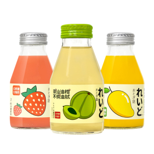 童话里柠檬油柑草莓芒果复合果味果汁饮料玻璃瓶