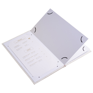 定做白色创意麻布茶单茶谱定制高档茶楼价格表茶单活页菜单餐