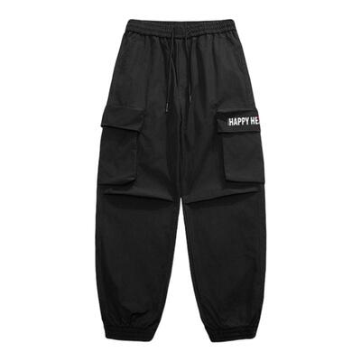 查尔斯桃心多口袋褶皱工装伞兵裤