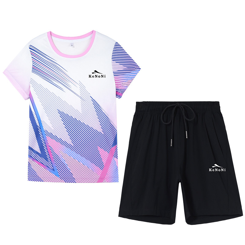 夏季冰丝速干休闲运动套装短袖女