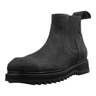 奈瑟松糕鞋马丁靴男厚底切尔西靴疯马牛皮高帮短靴一脚蹬工装靴冬