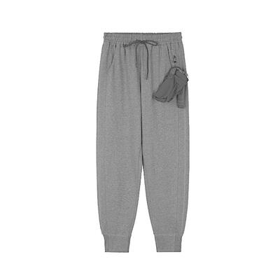 s.deer休闲松紧字母织带长裤