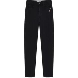 TeenieWeenie小熊奥莱修身牛仔裤黑色小脚裤紧身牛仔裤铅笔裤女装