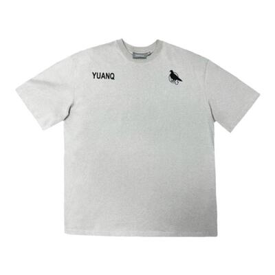 YUANQ基础简约logo圆领复古短袖