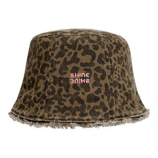 SHINE萱子饰品心动粉豹系列时髦豹纹双面渔夫帽个性前进帽报童帽