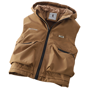 男童棉马甲男孩外穿秋冬装中大童连帽马夹加厚保暖儿童工装背心潮